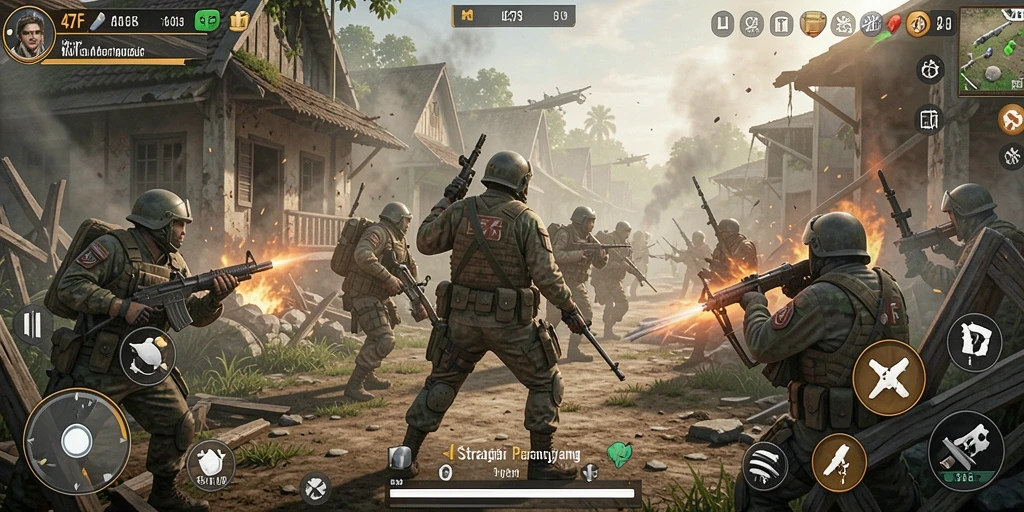 Tampilan gameplay mendalam dari 47F yang menantang.