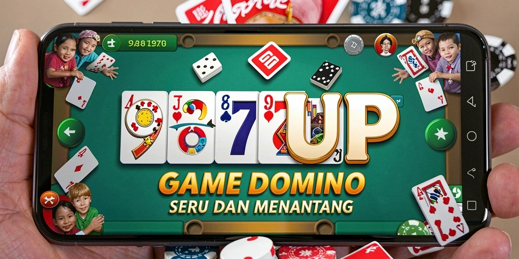 Tangkapan layar gameplay 987UP menampilkan momen seru permainan Domino.