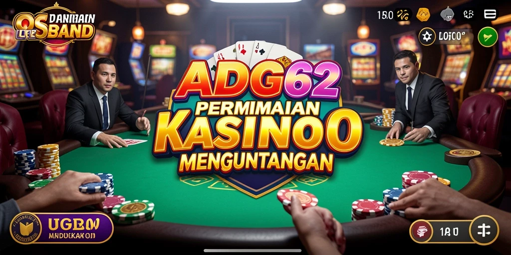 Screenshot gameplay ADG62 menampilkan suasana kasino yang seru dan penuh warna.
