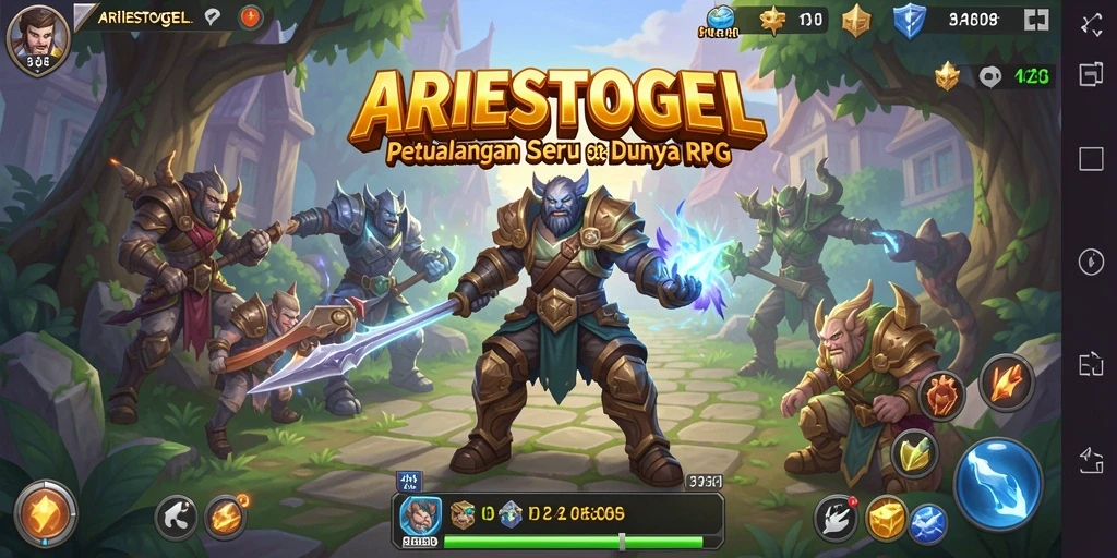 Tampilan gameplay ARIESTOGEL dengan aksi seru dan karakter menarik.