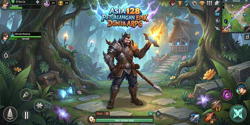 Tangkapan layar menampilkan pertarungan seru di dunia ASIA128.