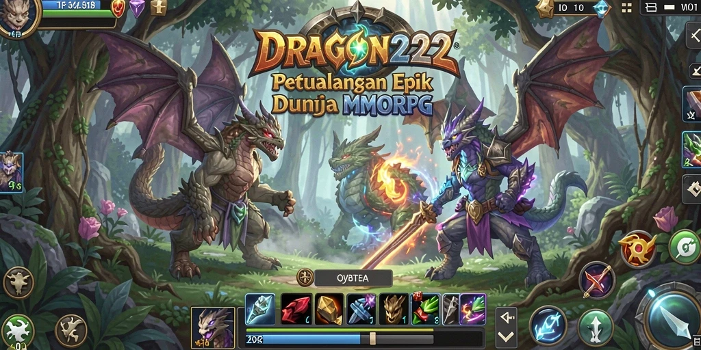 Screenshot menampilkan aksi seru dalam gameplay MMORPG DRAGON222.