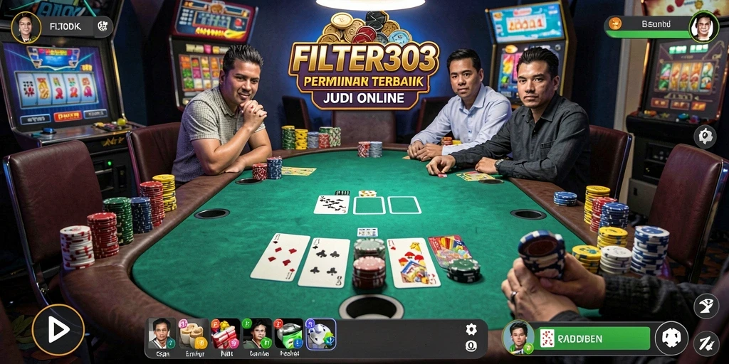 Tampilan gameplay Poker yang seru dan mendebarkan di FILTER303.