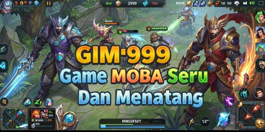 Tangkapan layar GIM999 menampilkan aksi seru dalam pertarungan MOBA.