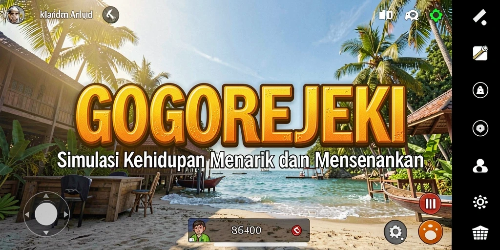 Tampilan menarik dari gameplay GOGOREJEKI yang menunjukkan aktivitas sehari-hari.