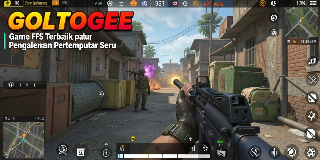 Screenshot gameplay GOLTOGEL menampilkan aksi pertempuran yang intens dan seru.