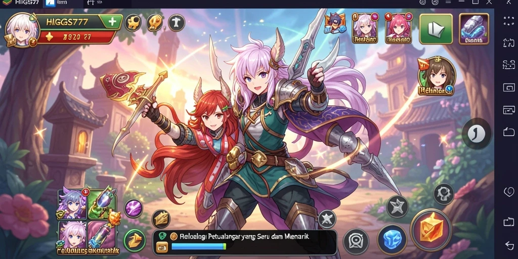 Tampilan menarik dalam gameplay HIGGS777 yang penuh warna dan karakter Anime.