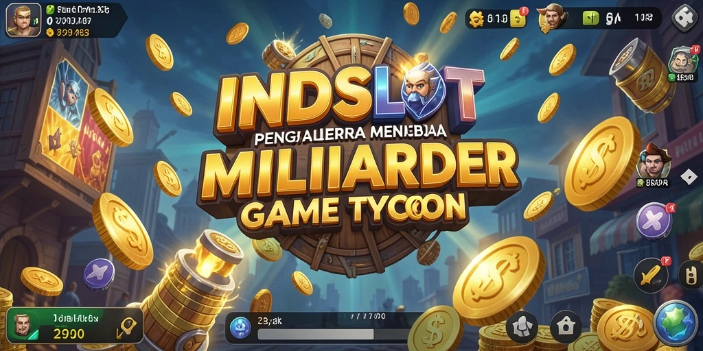 Tampilan gameplay INDSLOT menunjukkan dunia bisnis yang dinamis dan menarik.
