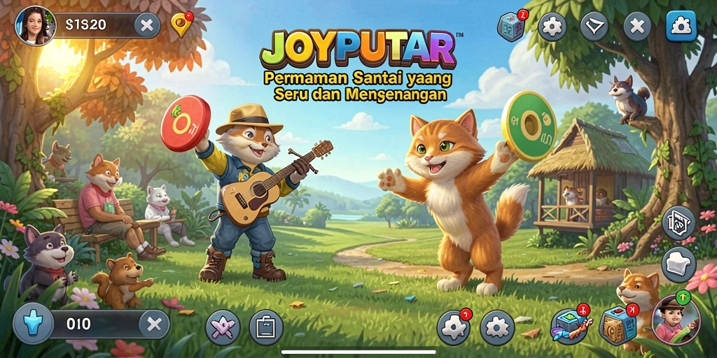 Tampilan menarik dari gameplay JOYPUTAR yang seru dan penuh warna.