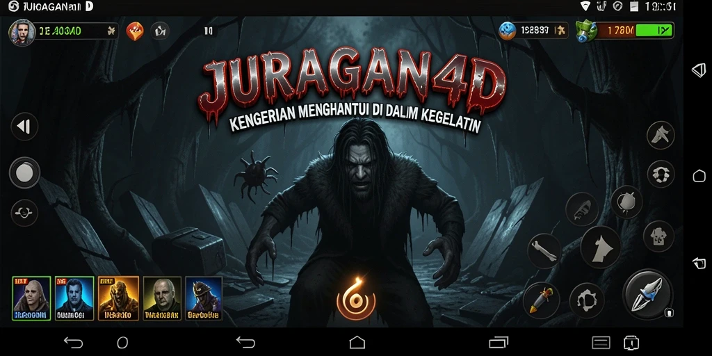 Screenshot gameplay menegangkan di JURAGAN4D dengan suasana horror.
