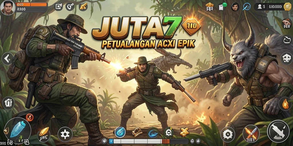 Tampilan gameplay JUTA7 yang menampilkan aksi seru dan karakter dinamis.