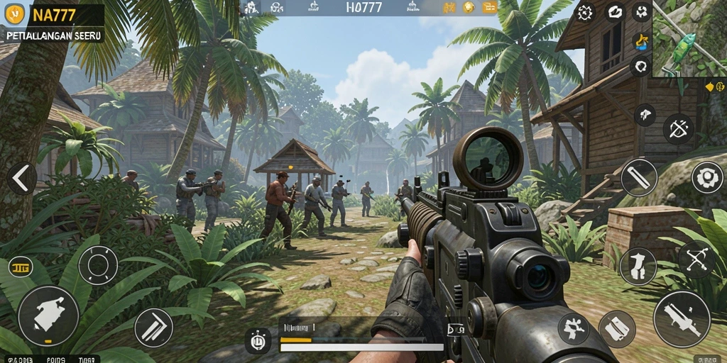 Tampilan gameplay seru dari NA777 yang penuh aksi TPS.
