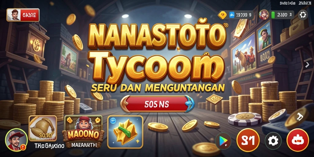Tangkapan layar gameplay NANASTOTO menampilkan manajemen bisnis yang seru.
