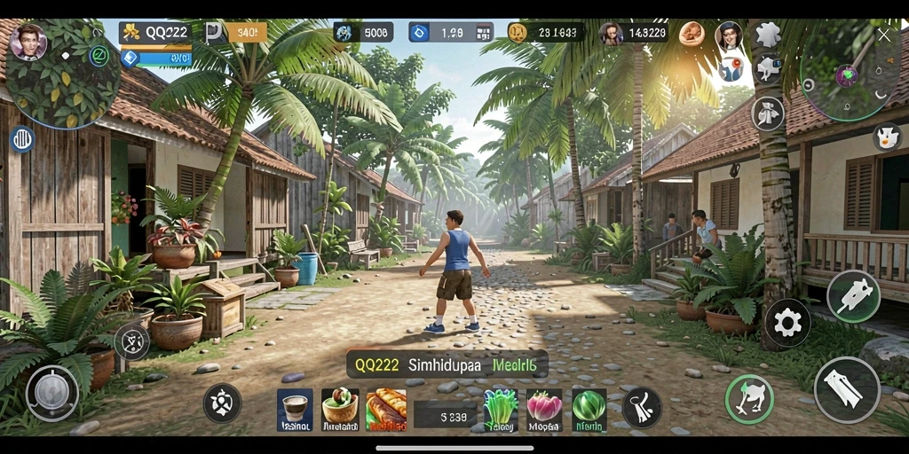 Tampilan gameplay QQ222 dengan berbagai aktivitas menarik dan interaksi karakter.