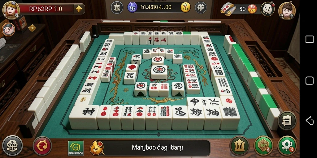 Screenshot gameplay RP62RP menampilkan elemen Mahjong yang menarik dan grafis yang memukau.