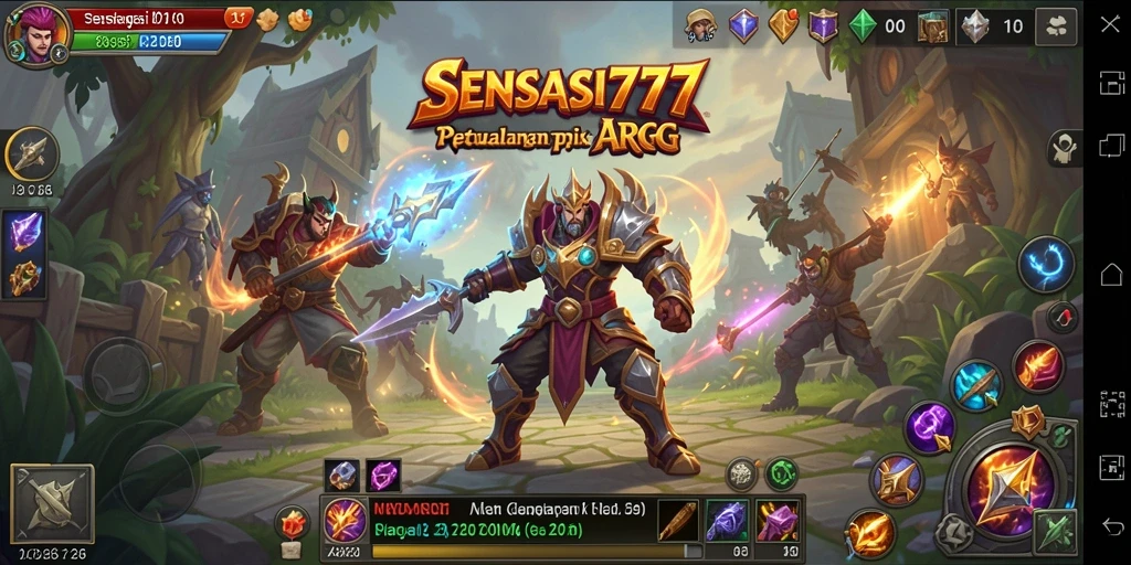 Screenshot gameplay SENSASI777 yang menunjukkan pertarungan epik.
