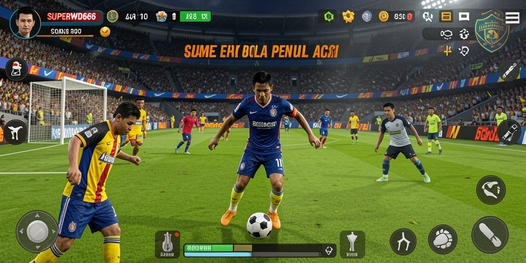 Tampilan utama SUPERWD666 dengan aksi sepak bola yang mendebarkan.