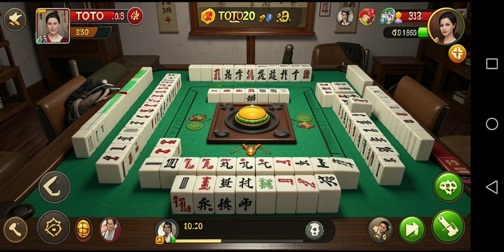 Tampilan gameplay Mahjong yang seru dan menantang di TOTO20.