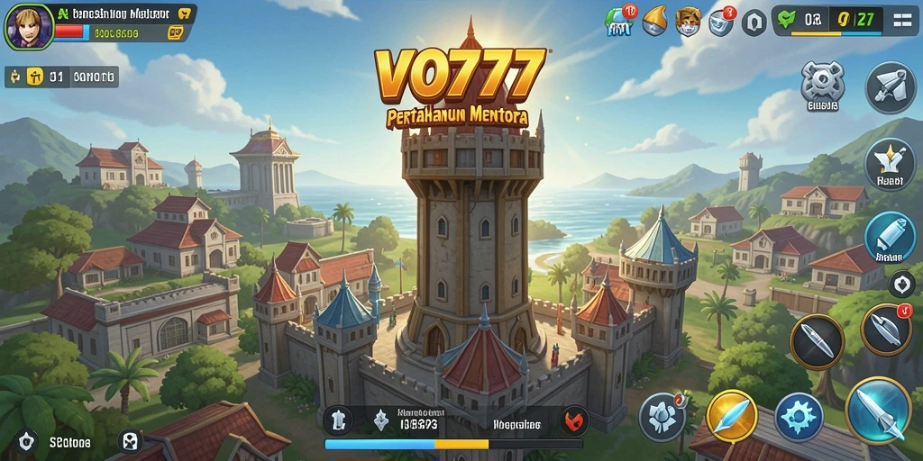 Tampilan gameplay menawan dalam menara Tower Defense yang mendebarkan.