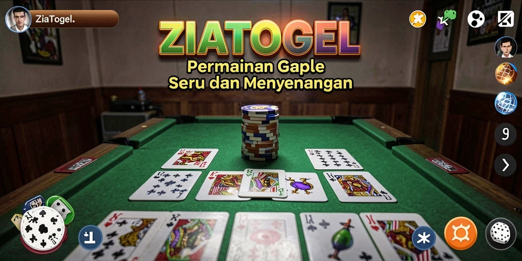 Tampilan gameplay ZIATOGEL yang seru dan interaktif dalam Gaple.